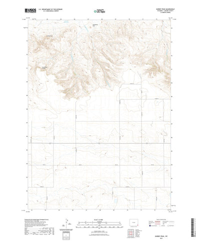 United States Geological Survey Gurney Peak, WY (2021, 24000-Scale) digital map