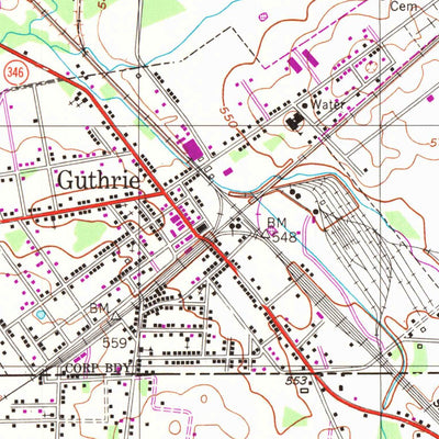 United States Geological Survey Guthrie, KY-TN (1950, 24000-Scale) digital map