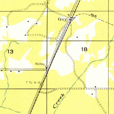United States Geological Survey Guy, LA (1950, 31680-Scale) digital map