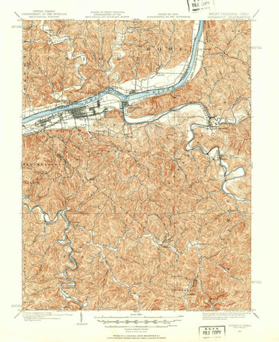 United States Geological Survey Guyandot, WV-OH (1901, 62500-Scale) digital map
