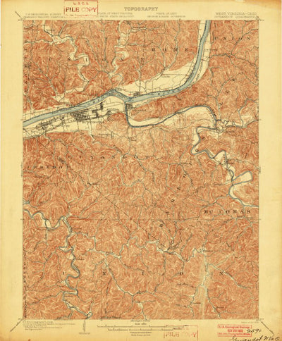 United States Geological Survey Guyandot, WV-OH (1902, 62500-Scale) digital map