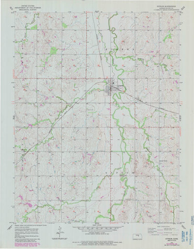 United States Geological Survey Gypsum, KS (1955, 24000-Scale) digital map