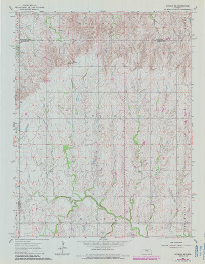 United States Geological Survey Gypsum SE, KS (1964, 24000-Scale) digital map