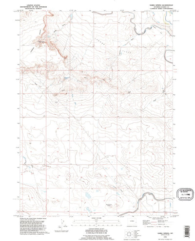 United States Geological Survey Habig Spring, WY (1990, 24000-Scale) digital map