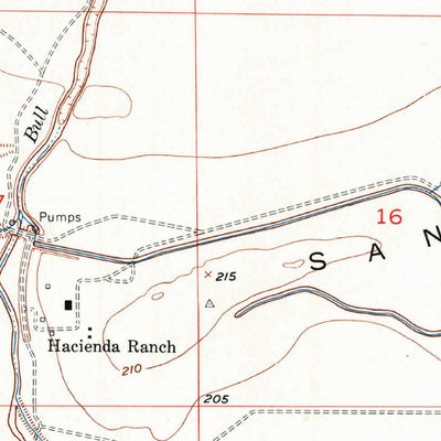 United States Geological Survey Hacienda Ranch, CA (1954, 24000-Scale) digital map