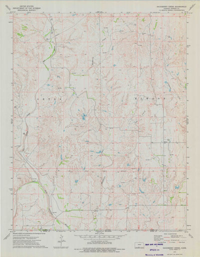 United States Geological Survey Hackberry Creek, KS (1973, 24000-Scale) digital map