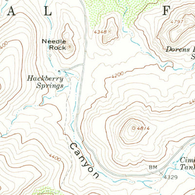 United States Geological Survey Hackberry Mountain, AZ (1967, 24000-Scale) digital map