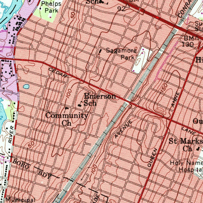 United States Geological Survey Hackensack, NJ (1955, 24000-Scale) digital map