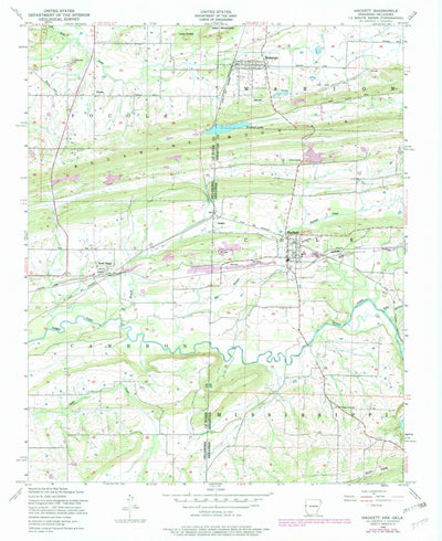 United States Geological Survey Hackett, AR-OK (1948, 24000-Scale) digital map