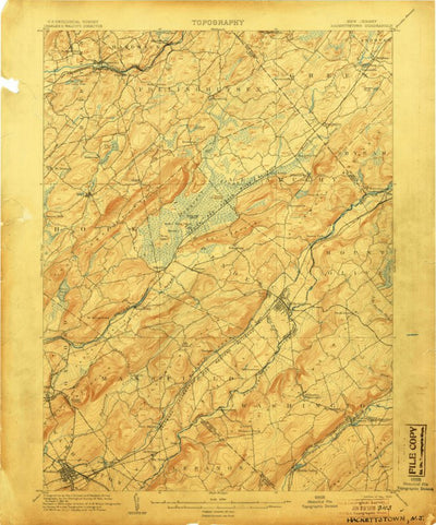 United States Geological Survey Hackettstown, NJ (1905, 62500-Scale) digital map