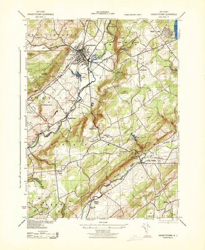 United States Geological Survey Hackettstown, NJ (1943, 31680-Scale) digital map