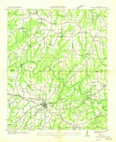 United States Geological Survey Hackleburg, AL (1936, 24000-Scale) digital map