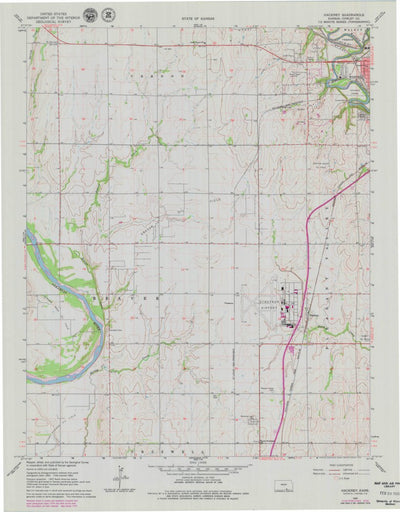 United States Geological Survey Hackney, KS (1965, 24000-Scale) digital map