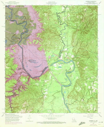 United States Geological Survey Haddens, LA-TX (1954, 24000-Scale) digital map