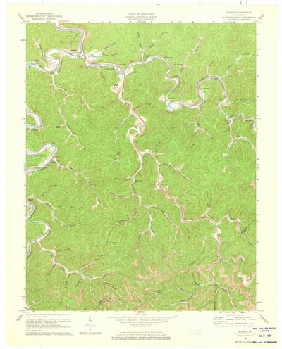 United States Geological Survey Haddix, KY (1972, 24000-Scale) digital map