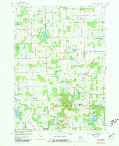 United States Geological Survey Hadley, MI (1968, 24000-Scale) digital map
