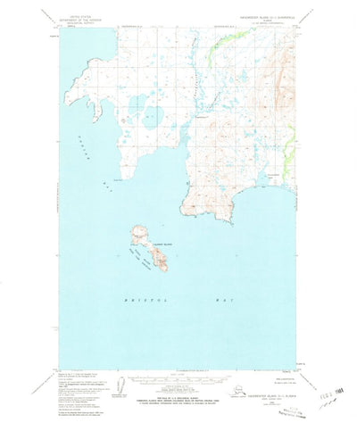 United States Geological Survey Hagemeister Island D-1, AK (1950, 63360-Scale) digital map