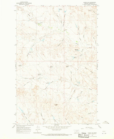 United States Geological Survey Hagen Gap, MT (1967, 24000-Scale) digital map