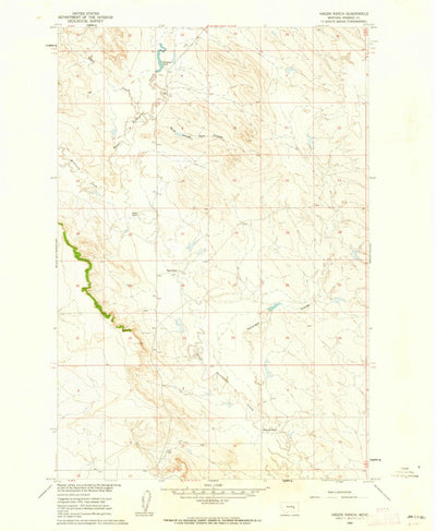 United States Geological Survey Hagen Ranch, MT (1960, 24000-Scale) digital map