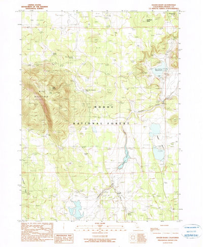 United States Geological Survey Hager Basin, CA (1990, 24000-Scale) digital map