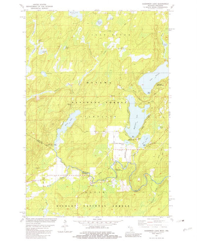 United States Geological Survey Hagerman Lake, MI-WI (1981, 24000-Scale) digital map
