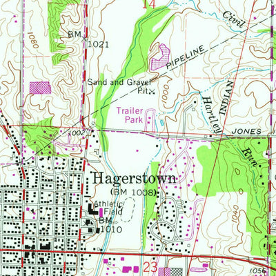 United States Geological Survey Hagerstown, IN (1960, 24000-Scale) digital map