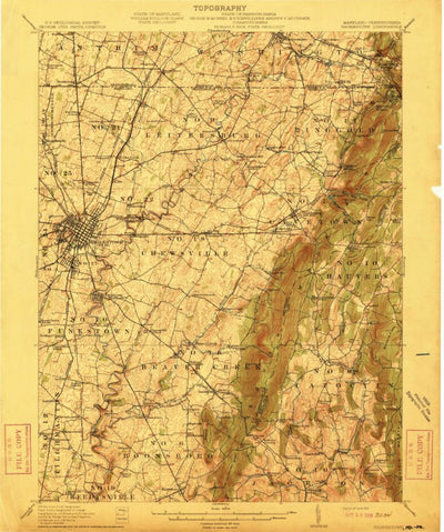 United States Geological Survey Hagerstown, MD-PA (1912, 62500-Scale) digital map