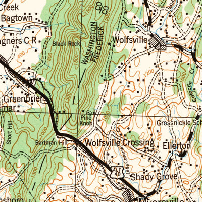 United States Geological Survey Hagerstown, MD-PA-WV (1942, 125000-Scale) digital map