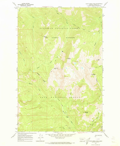 United States Geological Survey Hahn Creek Pass, MT (1970, 24000-Scale) digital map