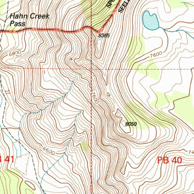 United States Geological Survey Hahn Creek Pass, MT (1999, 24000-Scale) digital map