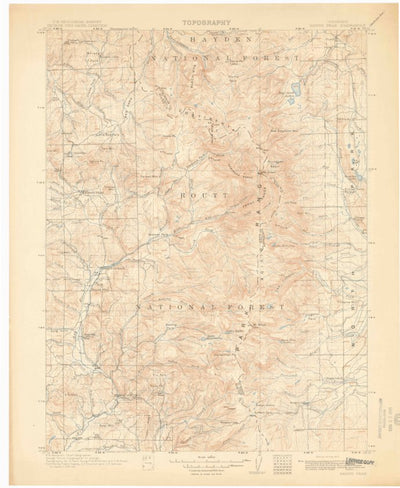 United States Geological Survey Hahns Peak, CO (1913, 125000-Scale) digital map