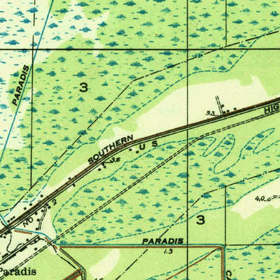 United States Geological Survey Hahnville, LA (1936, 31680-Scale) digital map