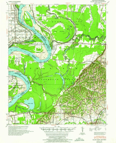 United States Geological Survey Hales Point, TN-AR (1952, 62500-Scale) digital map