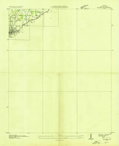 United States Geological Survey Haleyville East, AL (1936, 24000-Scale) digital map
