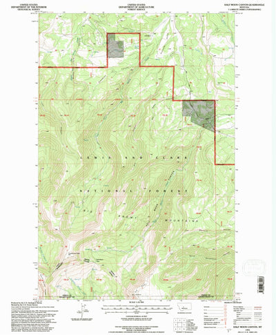 United States Geological Survey Half Moon Canyon, MT (1995, 24000-Scale) digital map