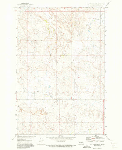 United States Geological Survey Half Timber Butte, ND (1971, 24000-Scale) digital map