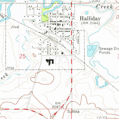 United States Geological Survey Halliday, ND (1973, 24000-Scale) digital map