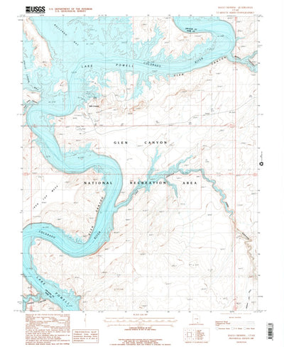 United States Geological Survey Halls Crossing, UT (1987, 24000-Scale) digital map