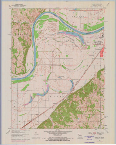 United States Geological Survey Halls, MO-KS (1961, 24000-Scale) digital map