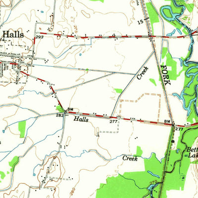 United States Geological Survey Halls, TN (1961, 62500-Scale) digital map