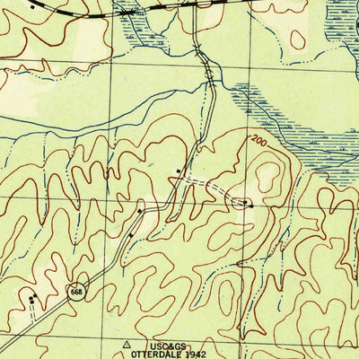 United States Geological Survey Hallsboro, VA (1943, 31680-Scale) digital map