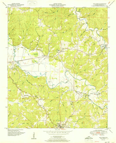 United States Geological Survey Halltown, AL (1951, 24000-Scale) digital map