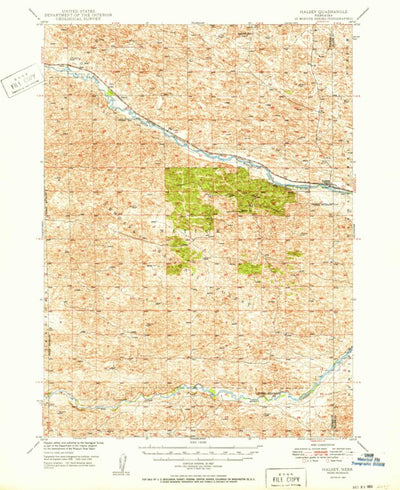 United States Geological Survey Halsey, NE (1950, 62500-Scale) digital map