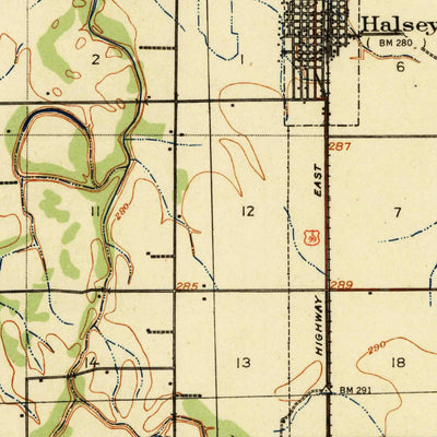 United States Geological Survey Halsey, OR (1941, 62500-Scale) digital map
