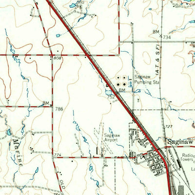 United States Geological Survey Haltown City, TX (1955, 62500-Scale) digital map