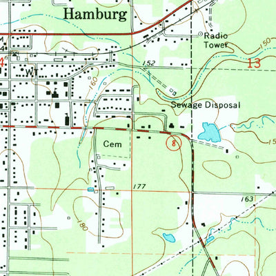 United States Geological Survey Hamburg, AR (1973, 24000-Scale) digital map