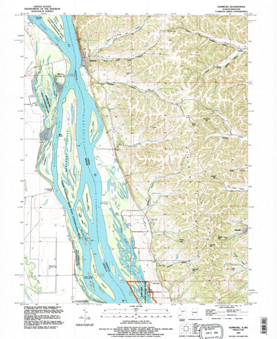 United States Geological Survey Hamburg, IL-MO (1993, 24000-Scale) digital map