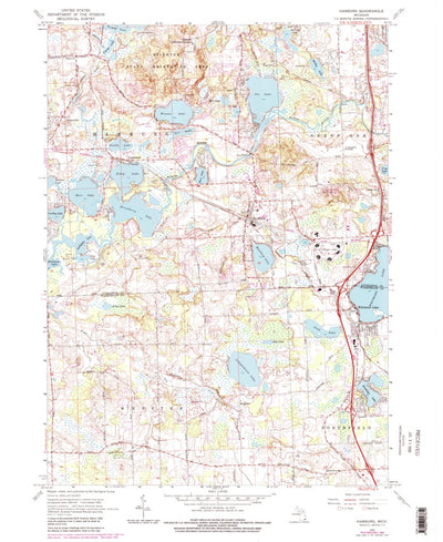 United States Geological Survey Hamburg, MI (1965, 24000-Scale) digital map