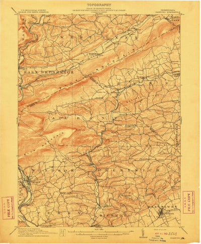 United States Geological Survey Hamburg, PA (1911, 62500-Scale) digital map