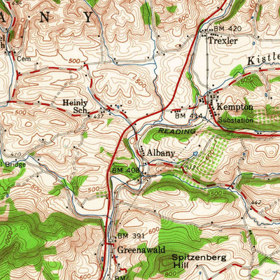 United States Geological Survey Hamburg, PA (1956, 62500-Scale) digital map